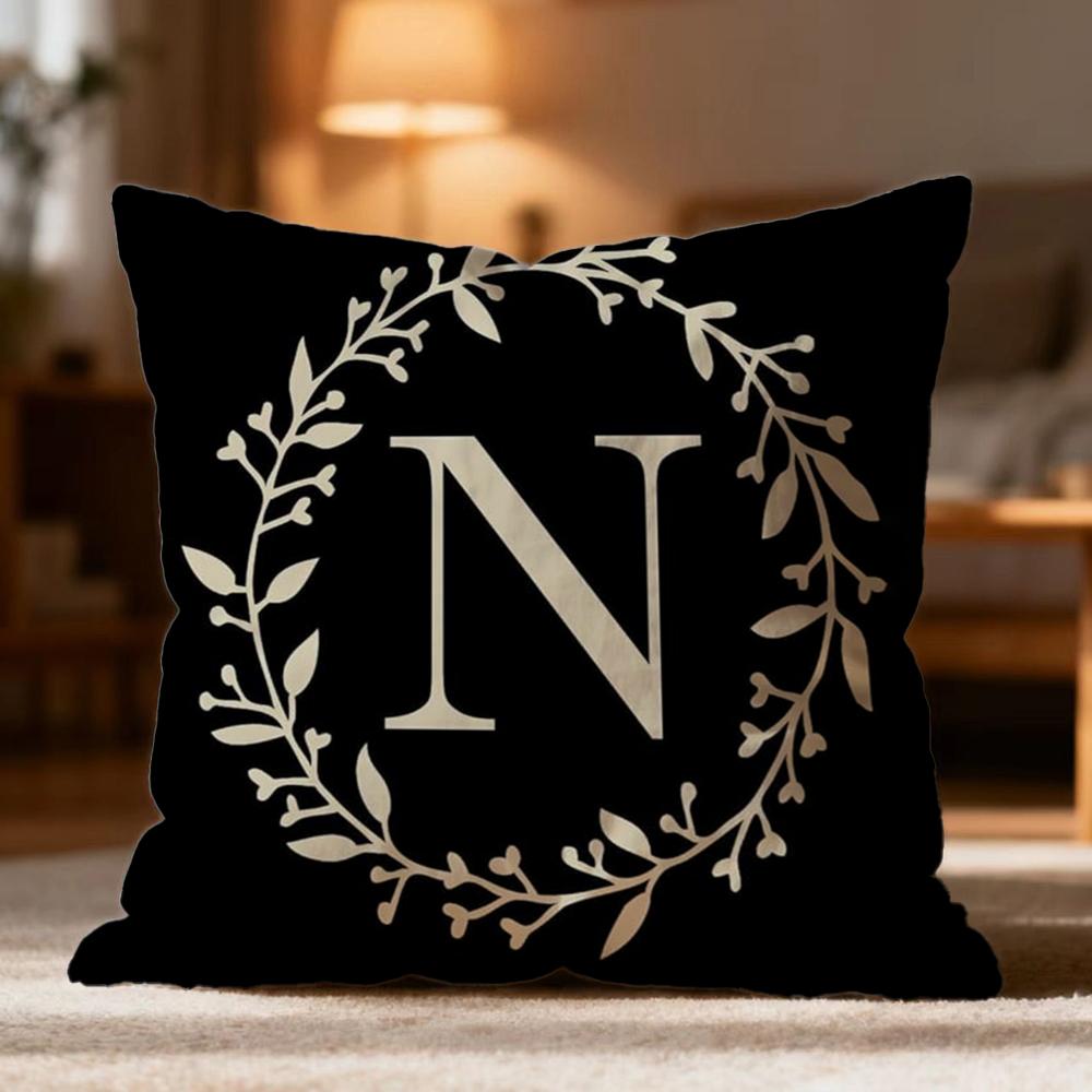 Popular Monogram Cushion Cover Soft Washable Pillow Case Multi-Scene for Couch Bed Travel Office Use