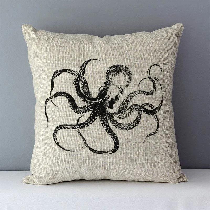 Home Decor Vintage Nautical Patterns Pillow Covers Pattern Cushion Cover Suitable for Sofa Bedroom Car Pillow Cover