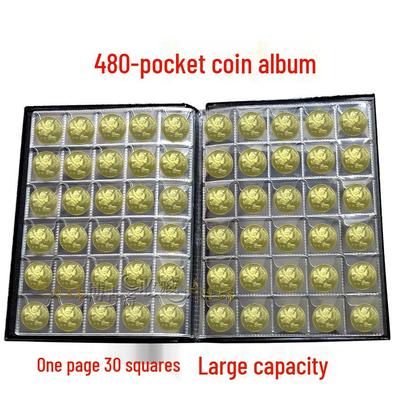 Coin Collection Album - 480 Capacity, Fixed Pages, Commemorative Coins Organizer