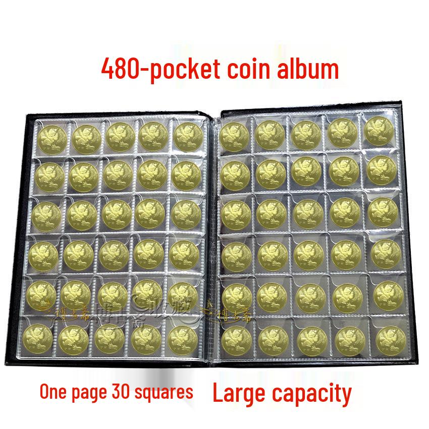 Münzsammlungsalbum - 480 Plätze, feste Seiten, Organizer für Gedenkmünzen