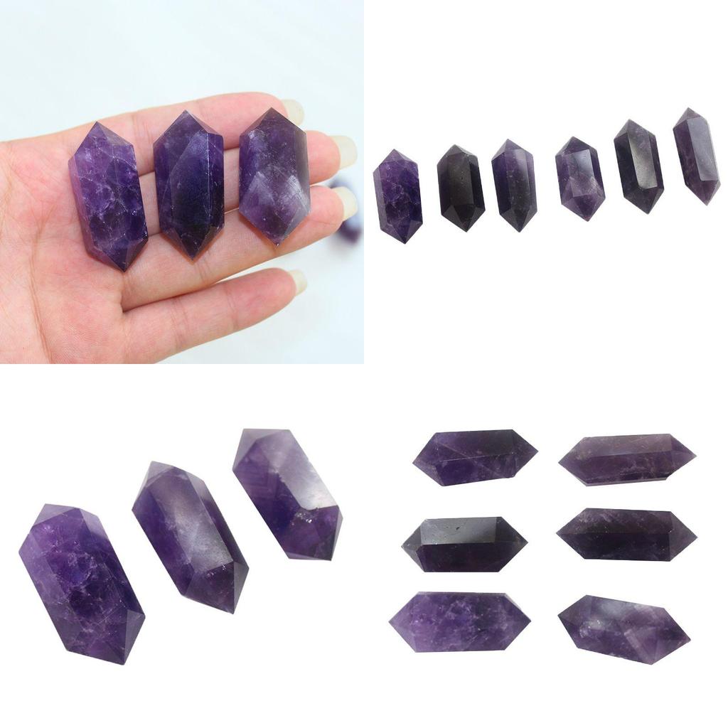 Exquisite Natural Purple Amethyst Quartz Crystal Point Wand Obelisk Healing Tower 4cm
