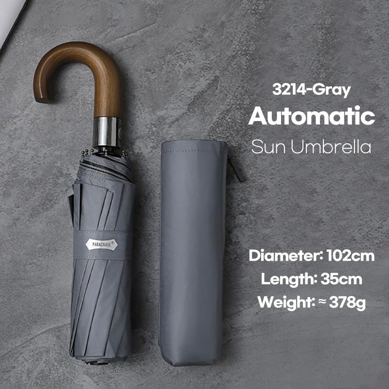 

Деревянный складной мужской зонт, зонт от солнца и дождя, ветрозащитный, прочный, с деревянной ручкой, 10 ребер серый