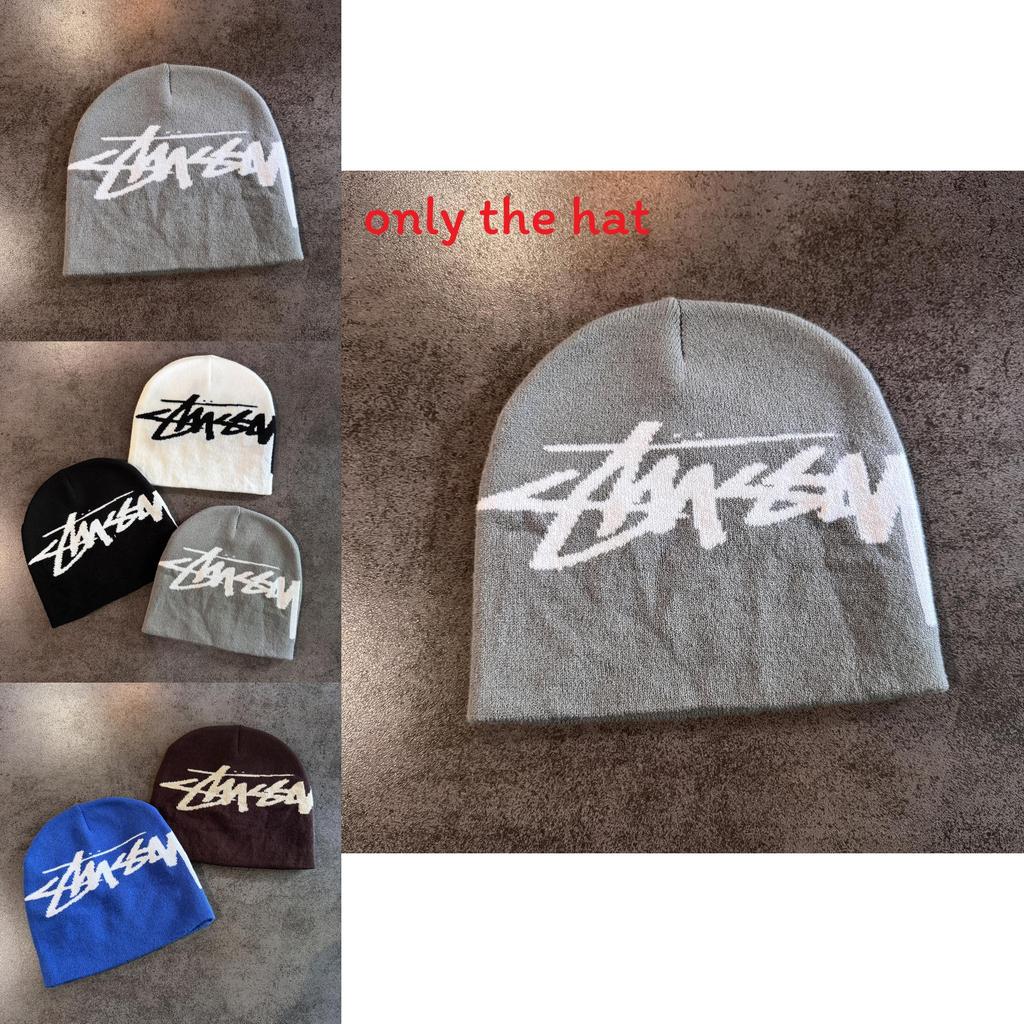 Cappello in Maglia a Colore Unito con Lettere, Neutro, Casual, Caldo, per l'Inverno, Calore e Uso Quotidiano
