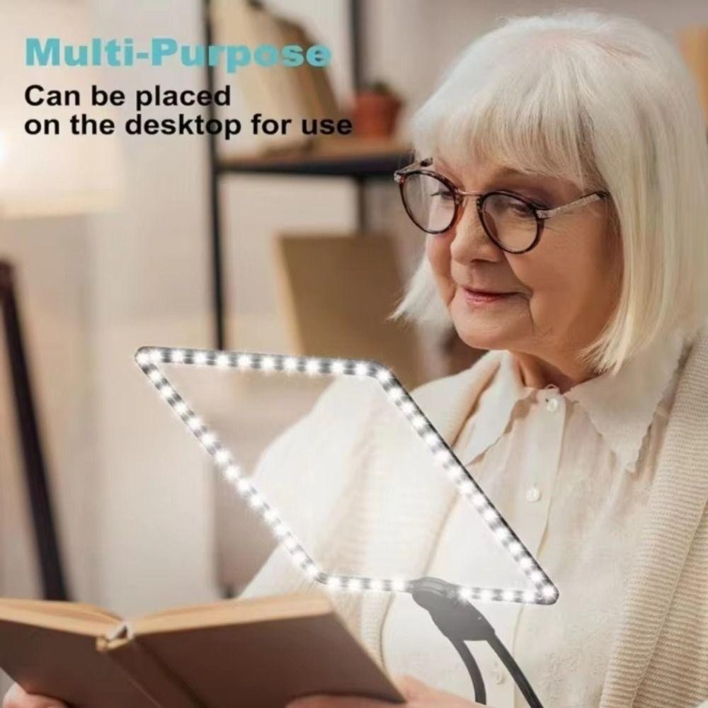 Large Mirror Full Page Magnifier 3 In 1 LED Magnifier Visual Impairment Flexible Magnifier  Craft