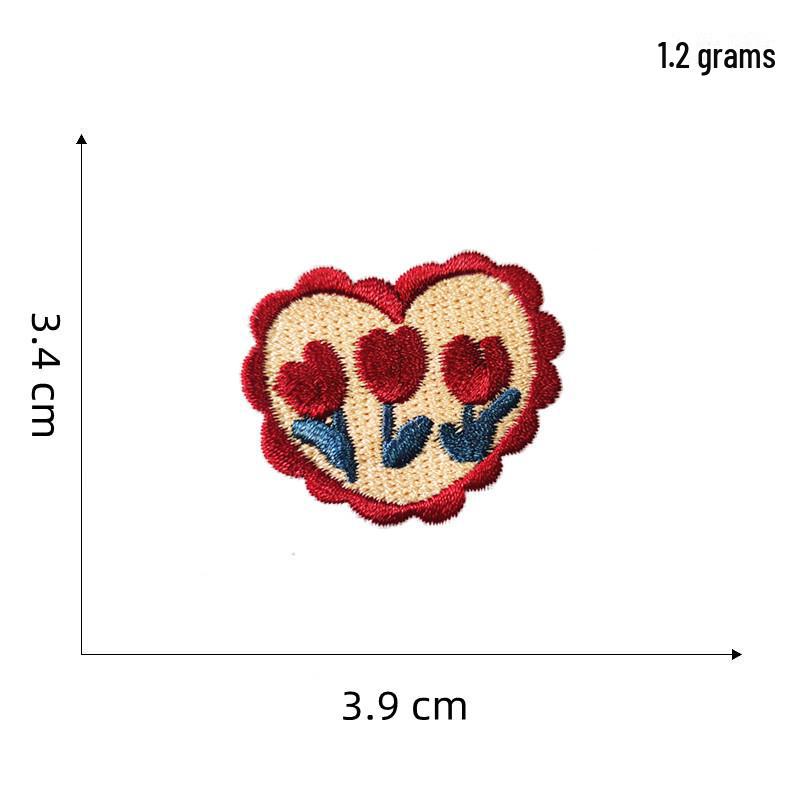 Cartoon Flower Love Self-Adhesive Embroidery Patch for DIY Decoration