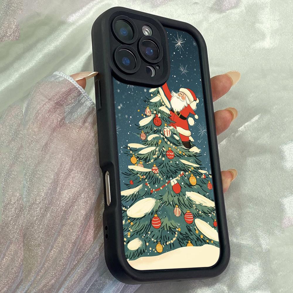 JT152 Christmas illustration for iPhone 17 16 15 Pro Max Samsung S26 S25 Ultra A17 A16 A07 A56 Xiaomi 15T Redmi 15c Note 14 Soft TPU Case