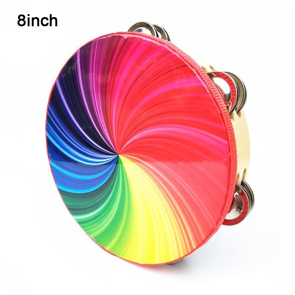 Dazzling Colour Hand Drum Double Row Jingles Kids Drum Musical Instrument Toy  Create