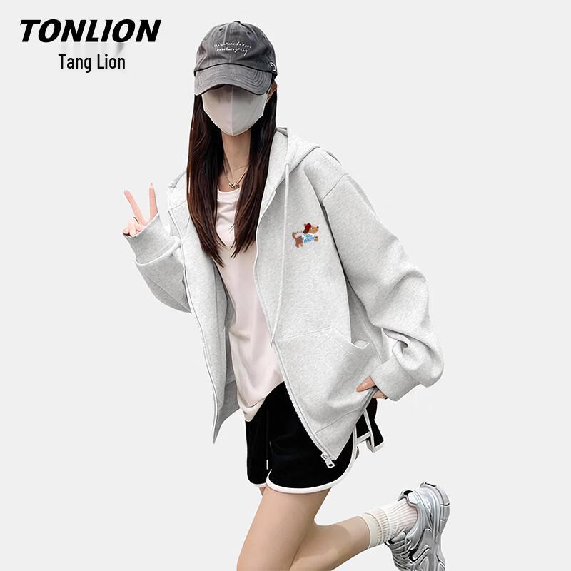 TonLion Women's Cartoon Zip-Up Hoodie