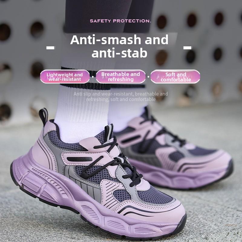 Steel Toe Work Shoes Lightweight Industrial Safety Shoes For Women Anti Puncture Field Shoes Comfortable Sneakers For Women