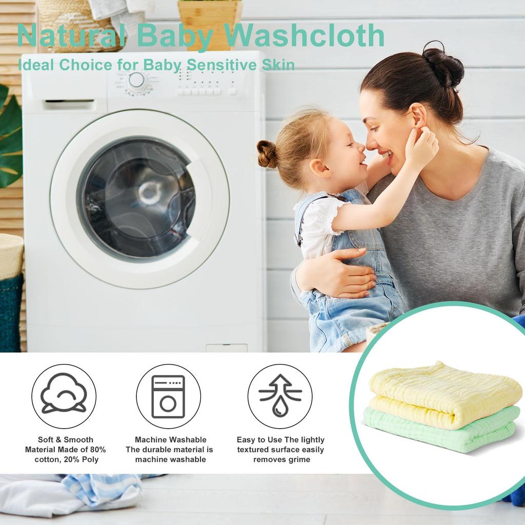 2 Stück 110cm Baby Mulltuch Weiches Baumwoll-Wickeltuch für Kinderbett Kinderwagen Neugeborene Baden