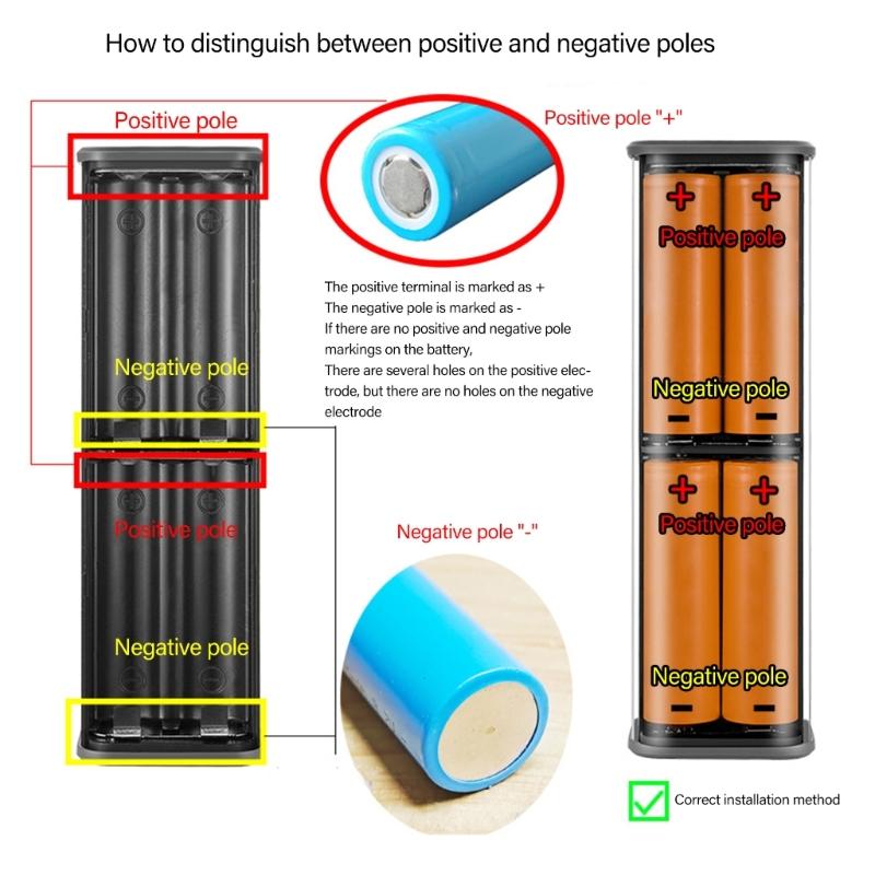 For 21700 Battery Storage Box USB C Quick INstalls Case Transparent Enclosure 4 Cell Holder Not Need Welding