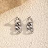 European and American Style Stainless Steel Geometric Chain Titanium Steel Stud Earrings Women's Light Luxury Fashion Simple Stainless Steel Stud
