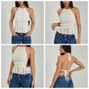 Sleeveless Chiffon Vest Tops Halter Women's Crop Top Fashion Lace-up Camisole  Beach
