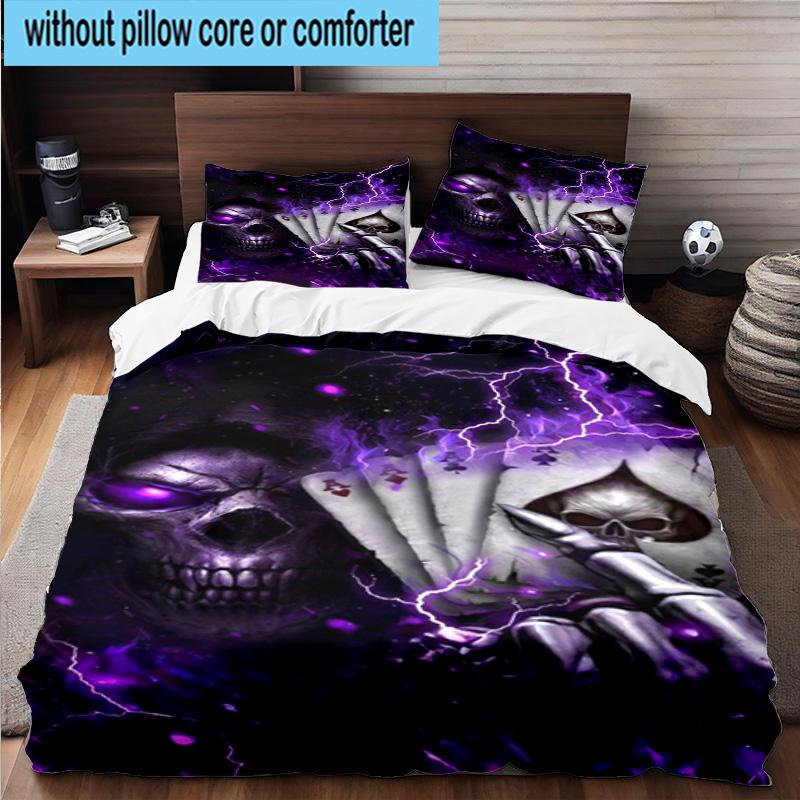 Day Of The Dead Celebration 3pcs Bedding,Including 1pc Duvet Cover And 2pcs Pillowcases Perfect for Christmas,Ideal for Bedroom, Dormitory