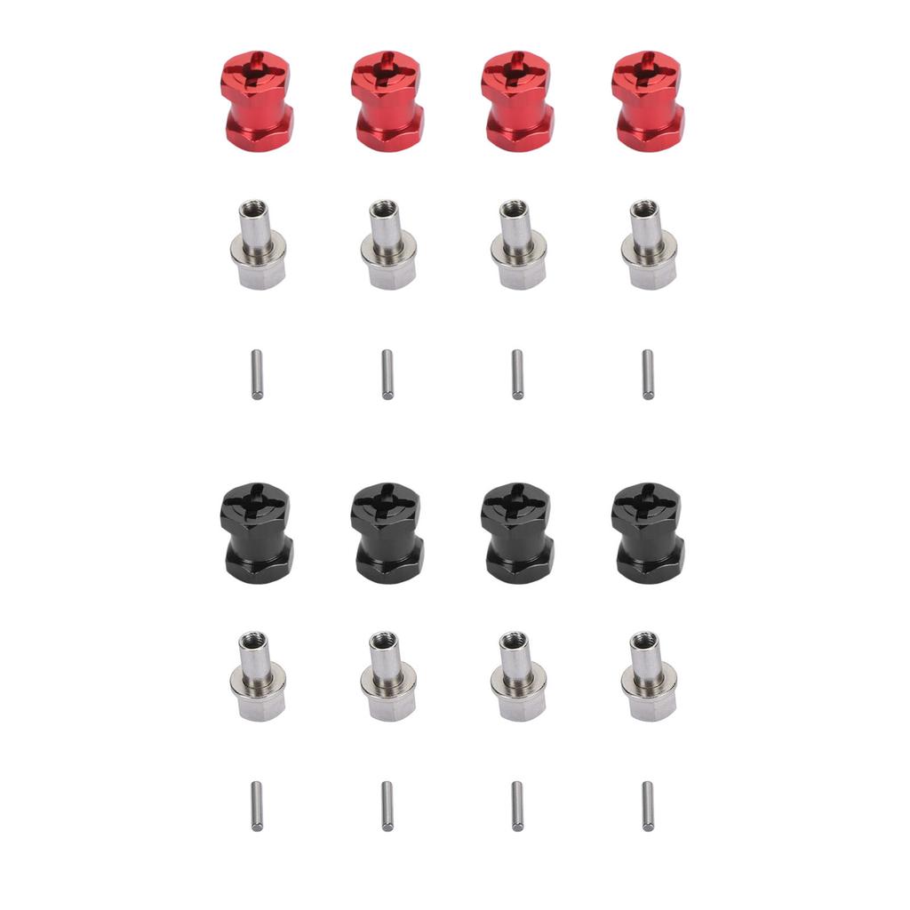 4PCS RC Wheel Hex Spacers 12mm Dia 15mm Length Hex Hub Extenssion with Metal Locking Lug Nut and Loc