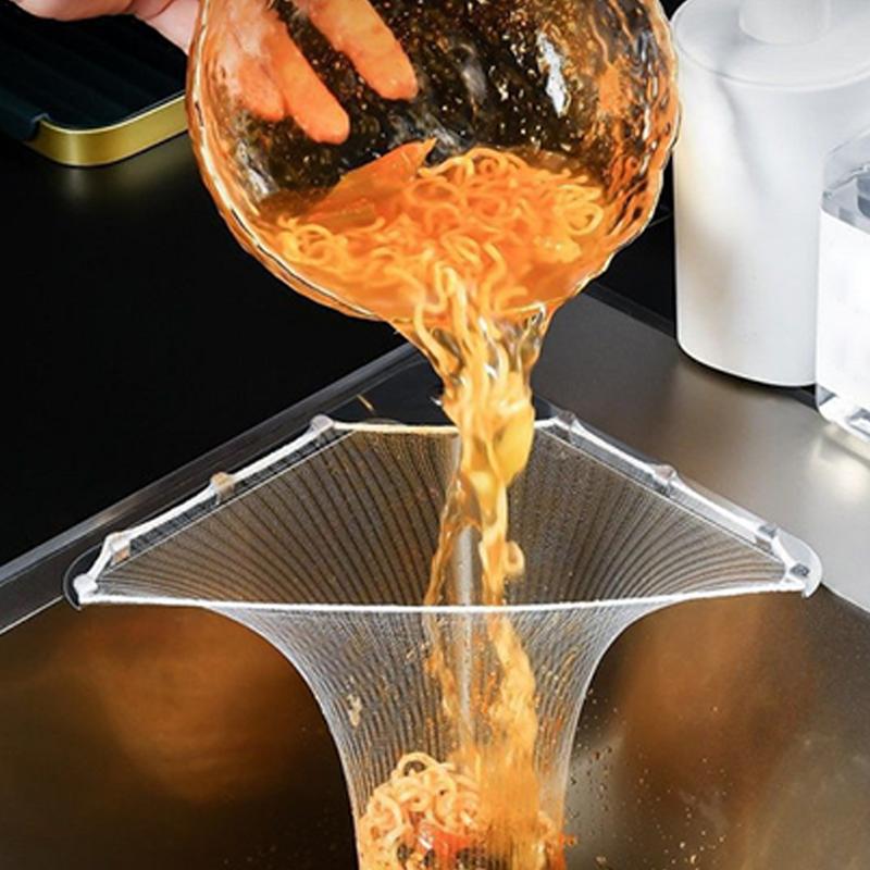 Multifunctional Triangular Sink Drainage Rack Filter Leftovers Strainer Anti-Clogging Hanging Net Drain Device Kitchen Tools