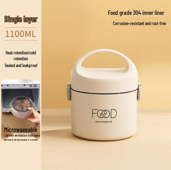 304 Stainless Steel Insulated Lunch Box, Multi-layer, Portable with Handle, Microwaveable – Ideal for Office & Student Meals.