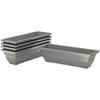 Set of 5 Flower Pots, Plastic Planters for Patio, Garden, Balcony, 59 X 21 X 16 Cm, Grey