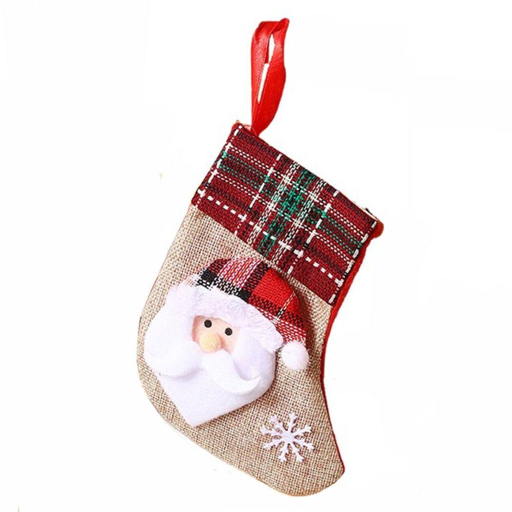 Hanging Christmas Stocking Santa Gift Bag Candy Bag Christmas Gift Sock Navidad