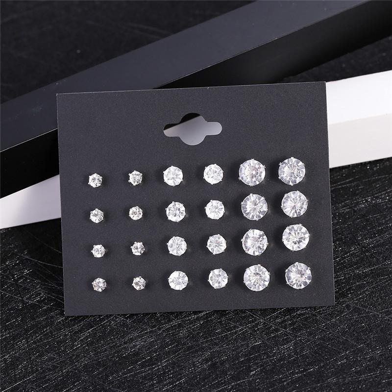Fashionable Crystal Six-claw Zircon Stud Earrings