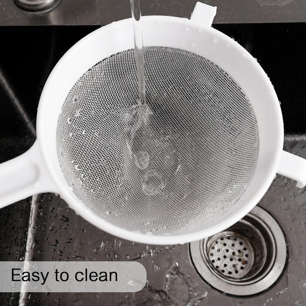 Plastic Colander Handheld Flour Sieve Kitchen Accessories Soy Milk Filter Tea