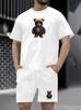 Men's Summer Casual Round Neck Mesh T-shirt & Shorts Set