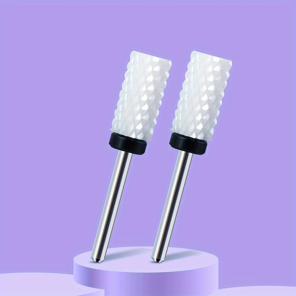 2PCS Tungsten Carbide Nail Drill Bits Gel Polish Remover 3/32 Inch Nail Art Files Cuticle Milling Cutter For Manicure Pedicure