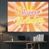 Vintage Hippie Birthday Banner, Bohemian Girl Backdrop Wall Decor for Party