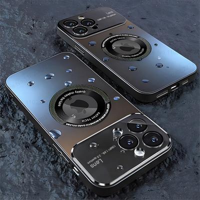 Funda protectora de lente de cámara para iPhone 15, 14, 12, 11, 13 Pro Max Plus con carga inalámbrica magnética mate de lujo