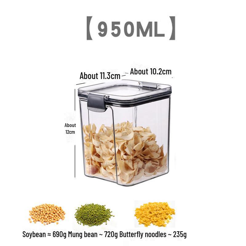 Verdicktes transparentes quadratisches Glas zur Aufbewahrung von Vollkornprodukten, Snacks und Tee
