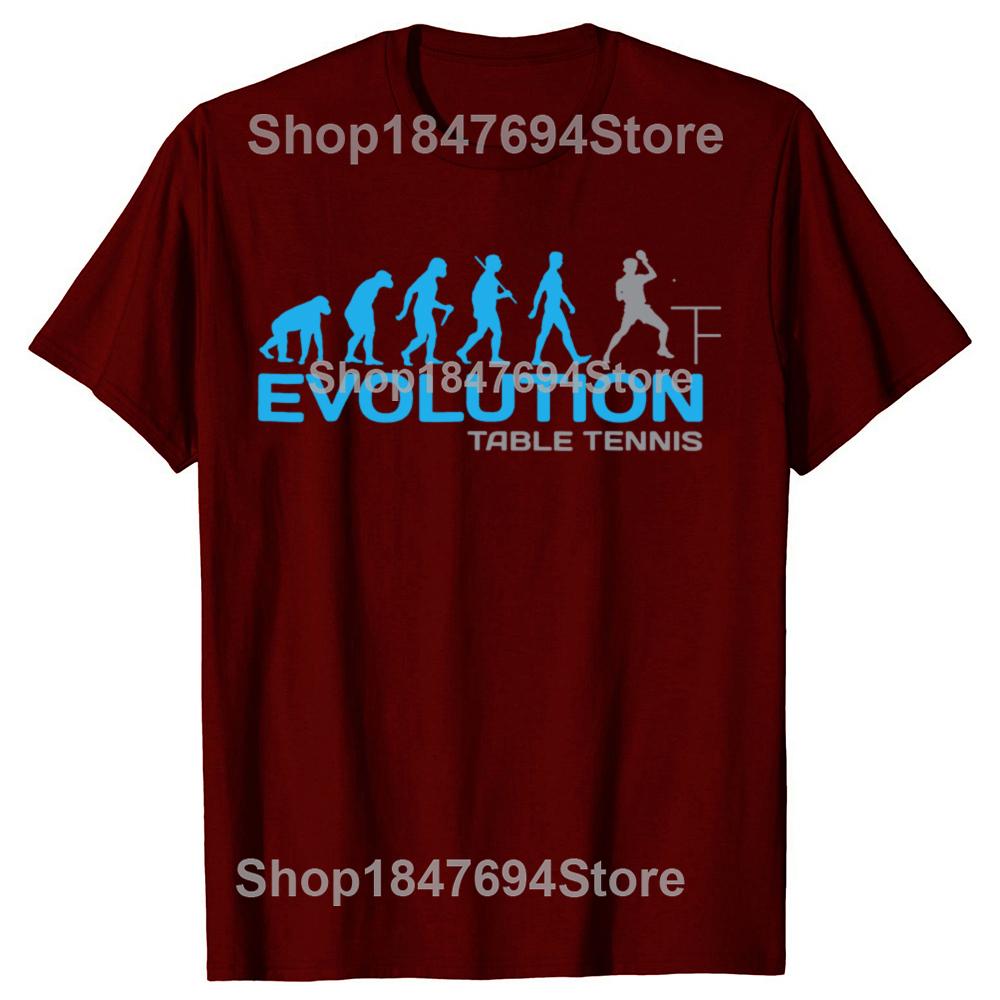 Funny Evolution Table Tennis Ping Pong Game Player T Shirts Graphic Cotton Streetwear Short Sleeve Birthday Gifts Summer T-shirt