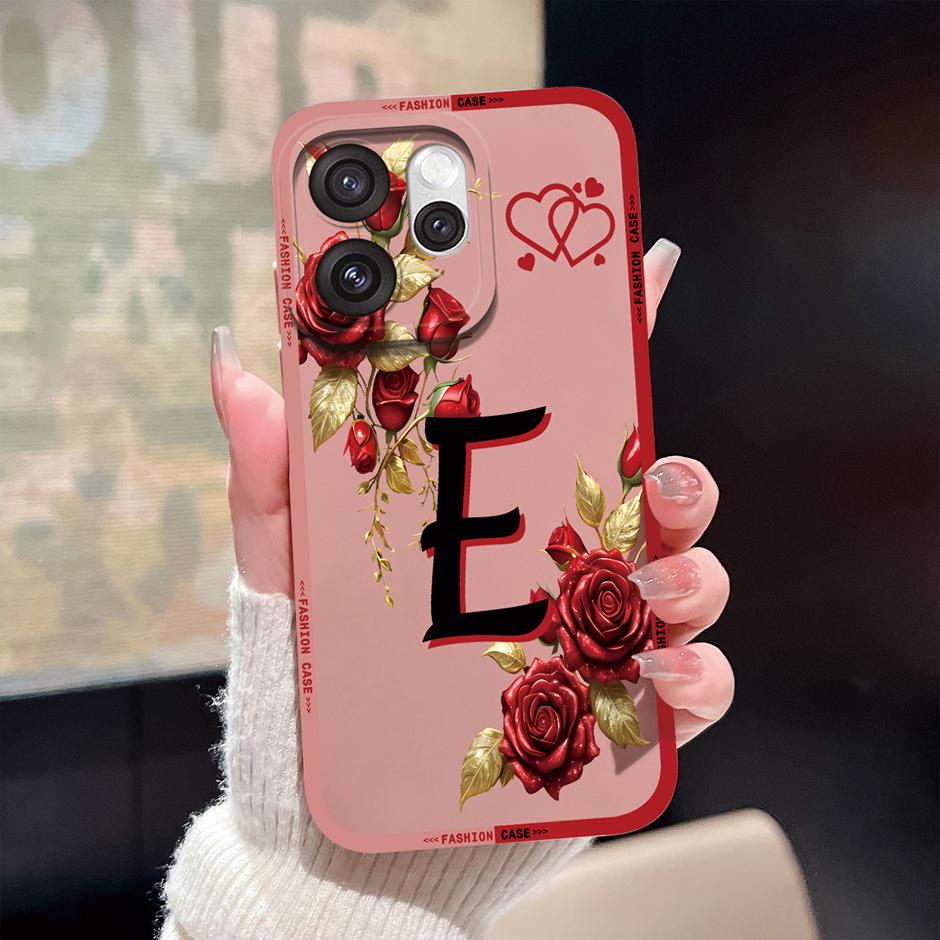 

For Oppo Reno15 Pro Reno15 F Cases Luxury Rose 26 Letters Shockproof Silicone Cover For OppoReno15F Fundas OppoReno15 Pro Bumper Oppo Reno15