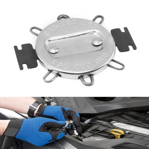 Smgda Spark Plug Gap Gauge, High Hardness Feeler Meter, 0.040-0.080 inch (1-2mm) Fine Adjustment Tool