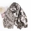 Winter Plant Flower Imitation Cashmere Scarf For Women'S Commuting, Cold Proof And Neck Protection, Fashionable, Elegant And Warm Shawl