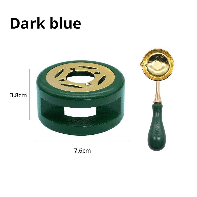 1set Lacquer Seal Furnace With Spoon Hollowed Out Circle Metal Sheet Wood For Stamping Lacquer Wax Melting Tool