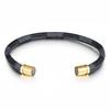 2023 Unisex Cowhide Striped Bracelet with Stainless Steel Magnetic Clasp