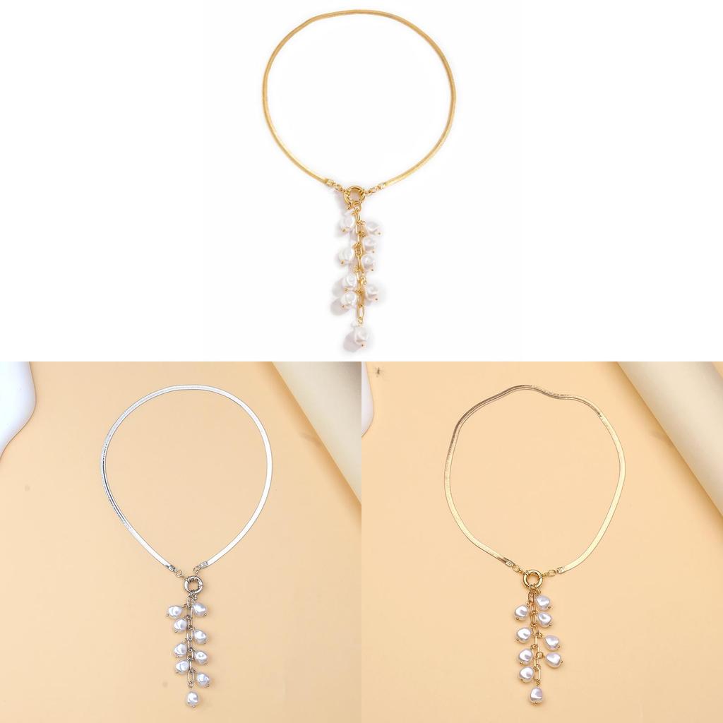 Geometric Pearl And Crystal Necklace For Women And Men Fashion Jewelry
