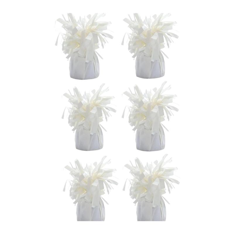 6Pcs Aluminum Foil Balloon Weights With Concrete Base Balloon Holder For Birthday Wedding Gaduation Party Decoration