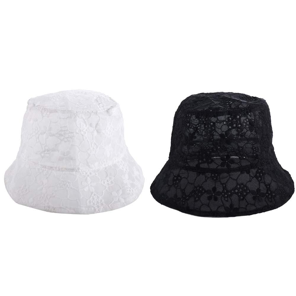 Basin Mesh Hollow Summer Hat Pure Color Caps For Women Sun Hat Female Hats Lace Bucket Hat Sun Cap