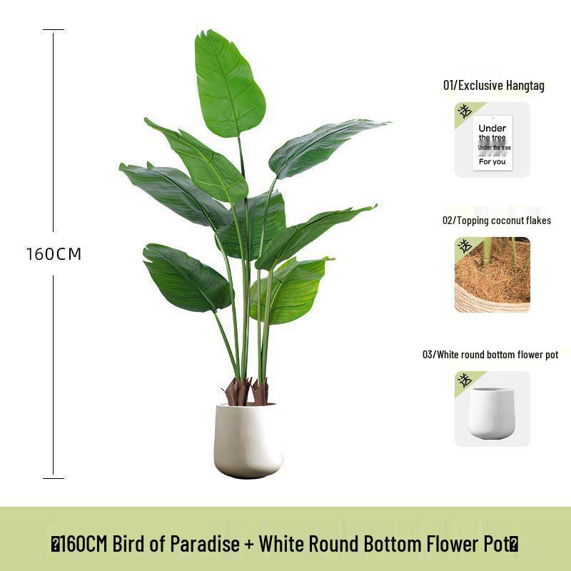 Bird of Paradise Indoor Artificial Floor Plant - Luxurious Bionic Greenery Decor for Living Room