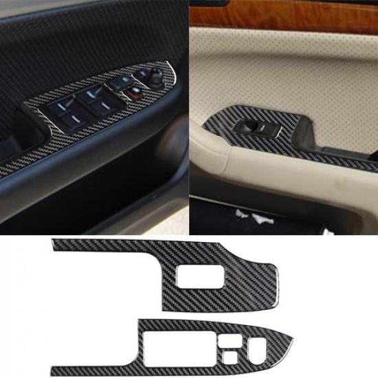 2Pcs Carbon Fiber Interior Front Door Control Cover Trim For Acura TSX 2004-08