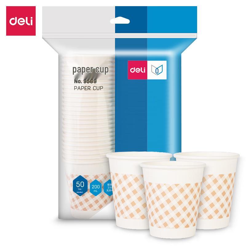Deli 9569 White Paper Cups 200ml