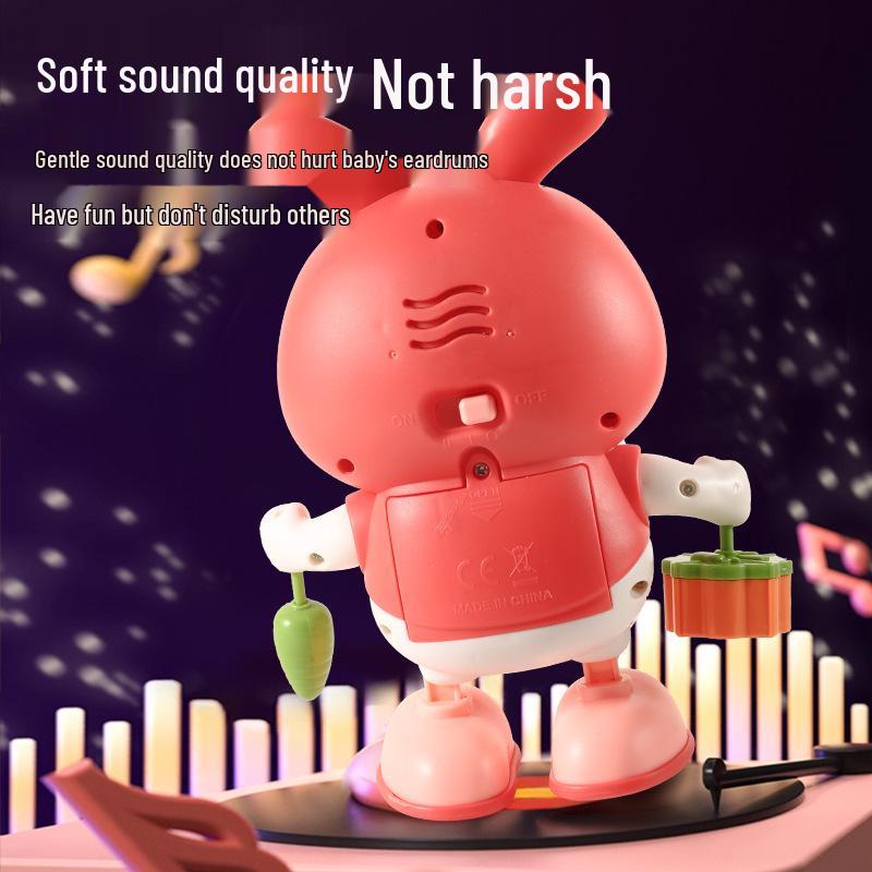 Electric Dancing Rabbit Toy for Babies: Encourages Head Lifting, Rolling, and Crawling with Sound and Movement.