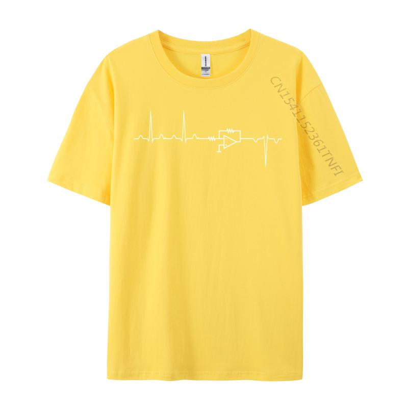 Electrical Engineering Heartbeat Inverter Custom Tshirts Discount Printing Cotton Men's Tops Tees Normal Top T-Shirts Wholesale