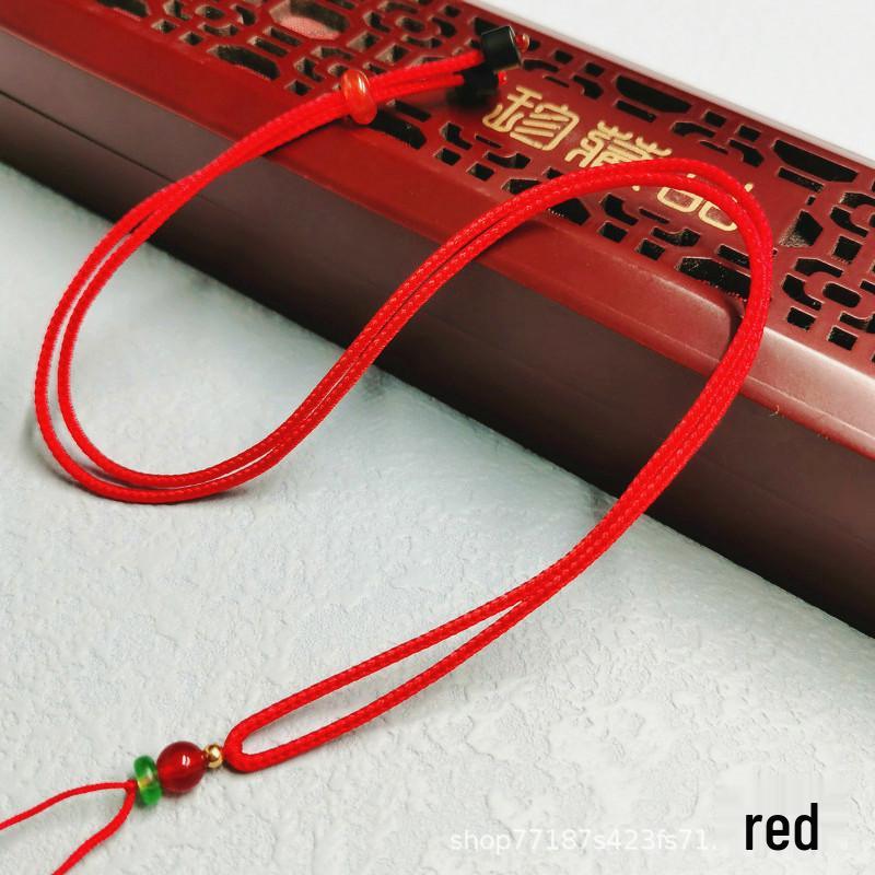 Adjustable DIY Ruyi Jade Pendant Necklace with Gold Beads