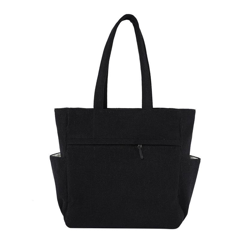 Simple Corduroy Handheld Women's Bag, Lightweight and Versatile Solid Color Tote Bag, Large-capacity Shoulder Bag for Shopping