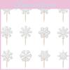 Christmas Snowflake Cake Flags With Shining Design For Festive Cake Decoration