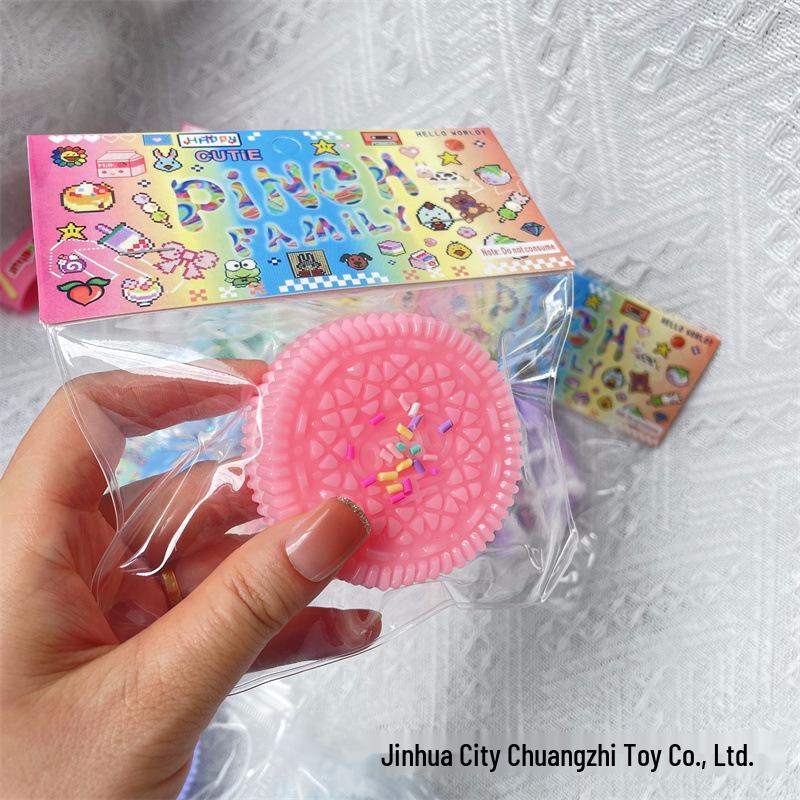 Colorful Oreo Waffle Squeeze Toy - Super Soft, Stress Relief & Creative Fun