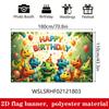 2D Colorful Dinosaur Happy Birthday Backdrop Jungle Theme Kids Party Decoration Banner