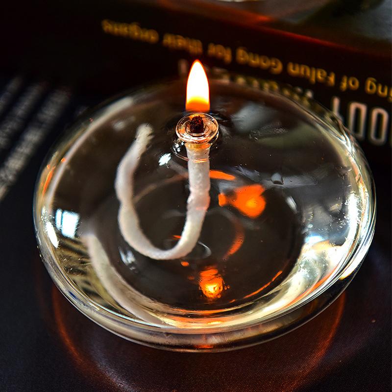 Handmade Glass Candlestick Oil Lamp Candlelight Dinner Clear Candle Holders Christmas Decorations For Party Bar Home Decor